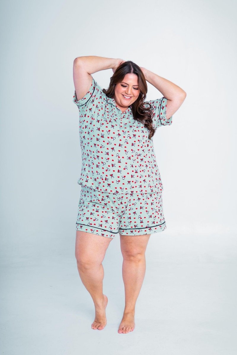 Conjunto Camila - Pijama com Gola Americana e Shorts de Suede - Naguirre Shop