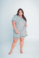 Conjunto Camila - Pijama com Gola Americana e Shorts de Suede - Naguirre Shop