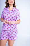 Conjunto Camila - Pijama com Gola Americana e Shorts de Suede - Naguirre Shop