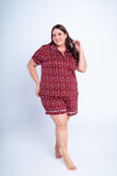 Conjunto Camila - Pijama com Gola Americana e Shorts de Suede - Naguirre Shop