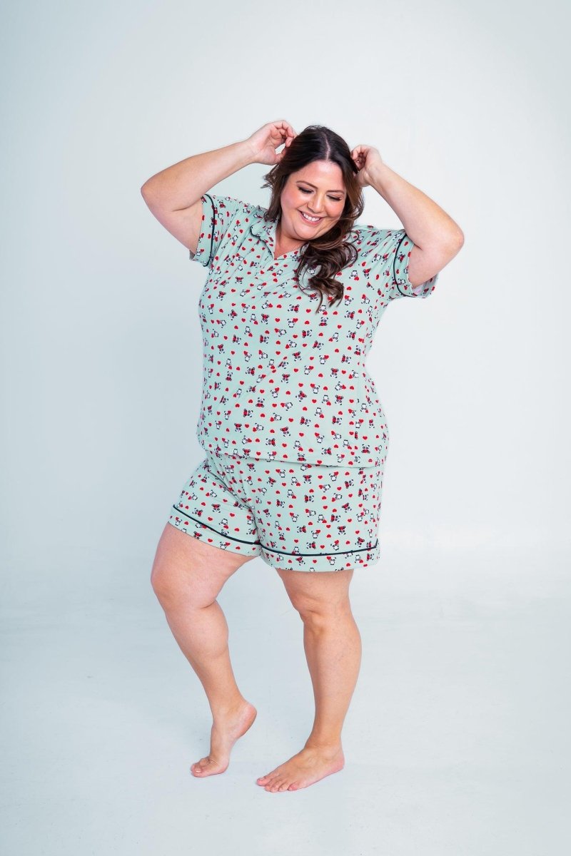 Conjunto Camila - Pijama com Gola Americana e Shorts de Suede - Naguirre Shop