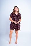 Conjunto Camila - Pijama com Gola Americana e Shorts de Suede - Naguirre Shop