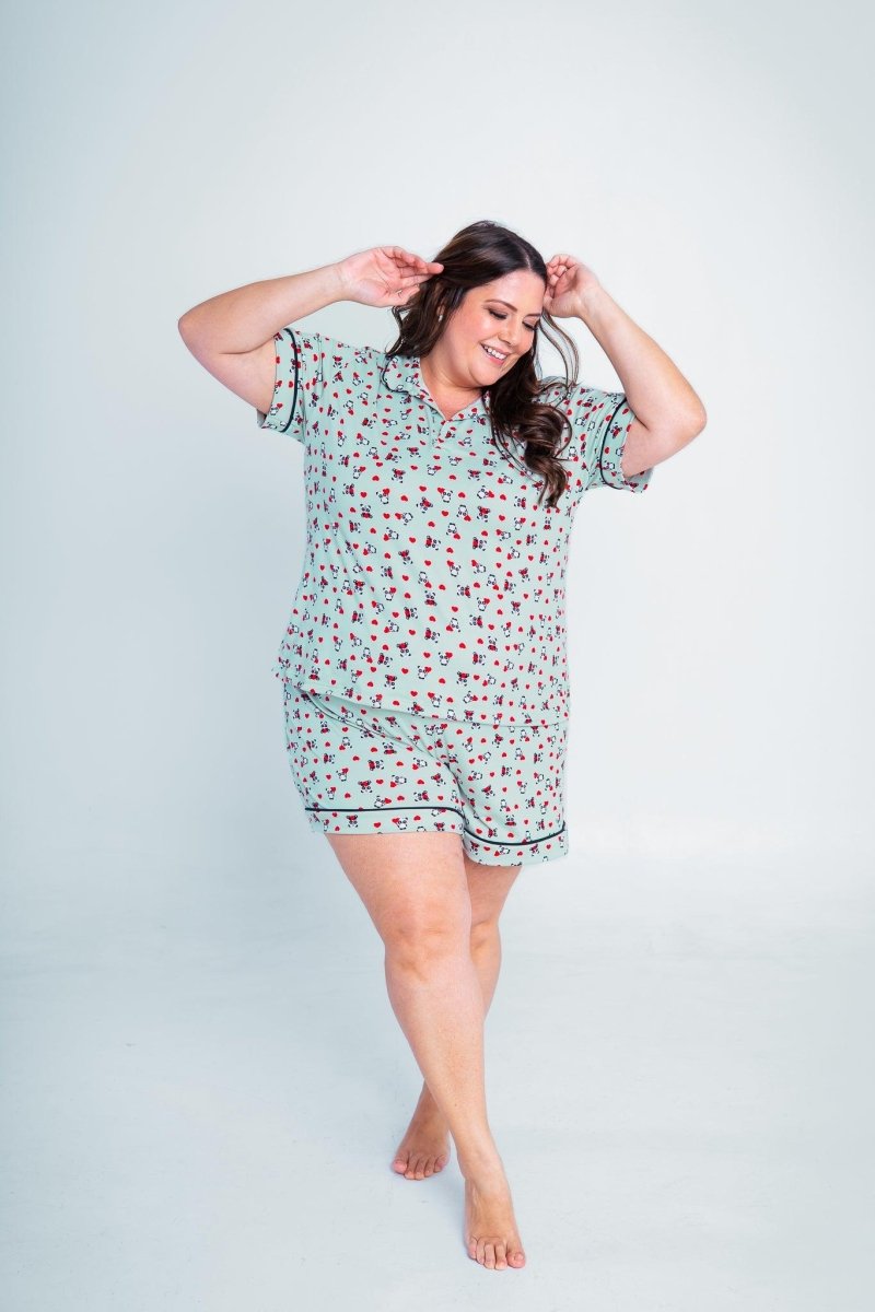 Conjunto Camila - Pijama com Gola Americana e Shorts de Suede - Naguirre Shop