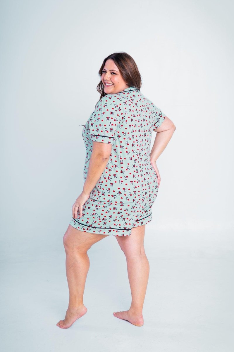 Conjunto Camila - Pijama com Gola Americana e Shorts de Suede - Naguirre Shop