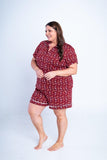 Conjunto Camila - Pijama com Gola Americana e Shorts de Suede - Naguirre Shop