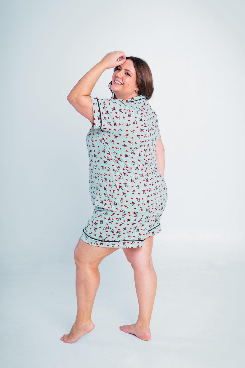 Conjunto Camila - Pijama com Gola Americana e Shorts de Suede - Naguirre Shop