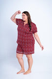 Conjunto Camila - Pijama com Gola Americana e Shorts de Suede - Naguirre Shop