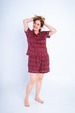 Conjunto Camila - Pijama com Gola Americana e Shorts de Suede - Naguirre Shop