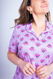 Conjunto Camila - Pijama com Gola Americana e Shorts de Suede - Naguirre Shop