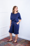 Conjunto Dulce – Blusa Oversized e Bermuda com Bolsos em Linho Light - Naguirre Shop