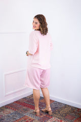 Conjunto Dulce – Blusa Oversized e Bermuda com Bolsos em Linho Light - Naguirre Shop