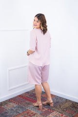 Conjunto Dulce – Blusa Oversized e Bermuda com Bolsos em Linho Light - Naguirre Shop