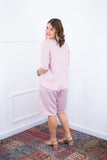 Conjunto Dulce – Blusa Oversized e Bermuda com Bolsos em Linho Light - Naguirre Shop