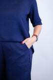 Conjunto Dulce – Blusa Oversized e Bermuda com Bolsos em Linho Light - Naguirre Shop