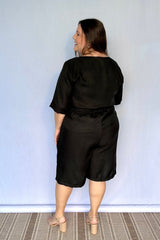 Conjunto Dulce – Blusa Oversized e Bermuda com Bolsos em Linho Light - Naguirre Shop