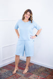 Conjunto Dulce – Blusa Oversized e Bermuda com Bolsos em Linho Light - Naguirre Shop