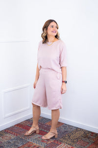 Conjunto Dulce – Blusa Oversized e Bermuda com Bolsos em Linho Light - Naguirre Shop