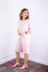 Conjunto Dulce – Blusa Oversized e Bermuda com Bolsos em Linho Light - Naguirre Shop