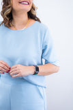 Conjunto Dulce – Blusa Oversized e Bermuda com Bolsos em Linho Light - Naguirre Shop