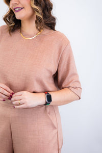 Conjunto Dulce – Blusa Oversized e Bermuda com Bolsos em Linho Light - Naguirre Shop