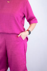Conjunto Dulce – Blusa Oversized e Bermuda com Bolsos em Linho Light - Naguirre Shop
