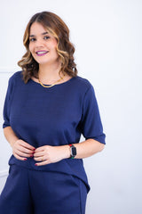 Conjunto Dulce – Blusa Oversized e Bermuda com Bolsos em Linho Light - Naguirre Shop