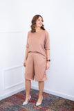 Conjunto Dulce – Blusa Oversized e Bermuda com Bolsos em Linho Light - Naguirre Shop