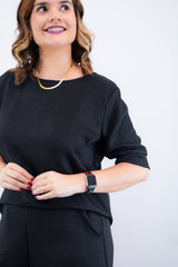 Conjunto Dulce – Blusa Oversized e Bermuda com Bolsos em Linho Light - Naguirre Shop