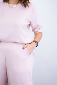 Conjunto Dulce – Blusa Oversized e Bermuda com Bolsos em Linho Light - Naguirre Shop