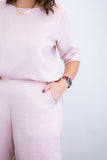 Conjunto Dulce – Blusa Oversized e Bermuda com Bolsos em Linho Light - Naguirre Shop