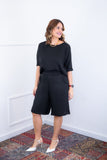 Conjunto Dulce – Blusa Oversized e Bermuda com Bolsos em Linho Light - Naguirre Shop