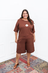 Conjunto Dulce – Blusa Oversized e Bermuda com Bolsos em Linho Light - Naguirre Shop