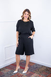Conjunto Dulce – Blusa Oversized e Bermuda com Bolsos em Linho Light - Naguirre Shop