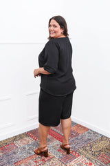 Conjunto Dulce – Blusa Oversized e Bermuda com Bolsos em Linho Light - Naguirre Shop
