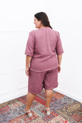 Conjunto Dulce – Blusa Oversized e Bermuda com Bolsos em Linho Light - Naguirre Shop