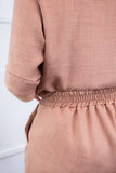 Conjunto Dulce – Blusa Oversized e Bermuda com Bolsos em Linho Light - Naguirre Shop