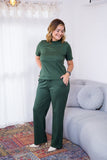 Conjunto Elizabeth - Calça Pantalona em Malha Canelada - Naguirre Shop