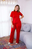 Conjunto Elizabeth - Calça Pantalona em Malha Canelada - Naguirre Shop