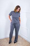 Conjunto Elizabeth - Calça Pantalona em Malha Canelada - Naguirre Shop