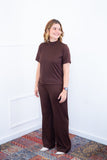 Conjunto Elizabeth - Calça Pantalona em Malha Canelada - Naguirre Shop