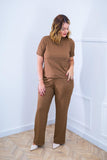 Conjunto Elizabeth - Calça Pantalona em Malha Canelada - Naguirre Shop