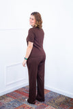 Conjunto Elizabeth - Calça Pantalona em Malha Canelada - Naguirre Shop