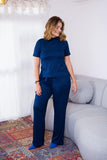 Conjunto Elizabeth - Calça Pantalona em Malha Canelada - Naguirre Shop