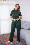 Conjunto Elizabeth - Calça Pantalona em Malha Canelada - Naguirre Shop