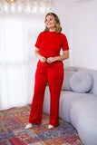 Conjunto Elizabeth - Calça Pantalona em Malha Canelada - Naguirre Shop