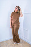 Conjunto Elizabeth - Calça Pantalona em Malha Canelada - Naguirre Shop