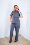 Conjunto Elizabeth - Calça Pantalona em Malha Canelada - Naguirre Shop