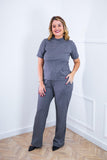 Conjunto Elizabeth - Calça Pantalona em Malha Canelada - Naguirre Shop