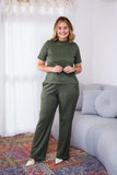 Conjunto Elizabeth - Calça Pantalona em Malha Canelada - Naguirre Shop