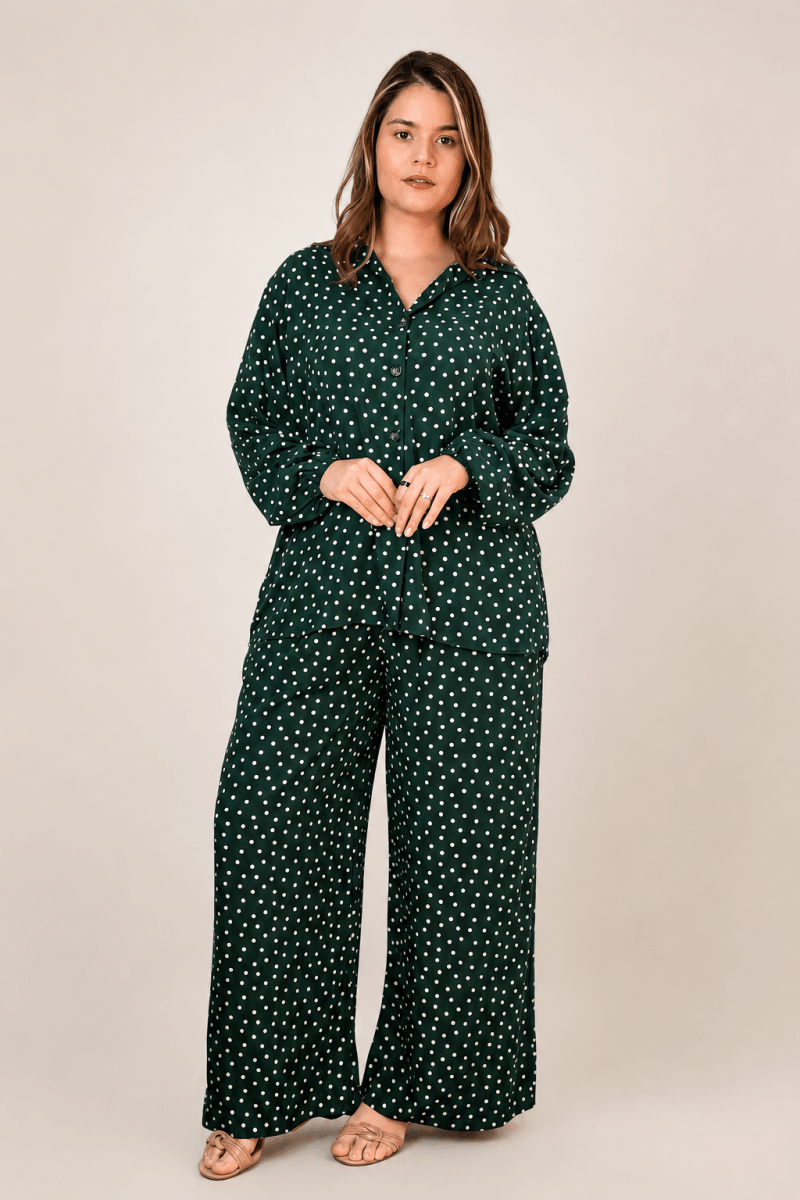 Conjunto em Viscolinho com Calça Pantalona e Camisa Moda Italiana Toscana - Naguirre Shop